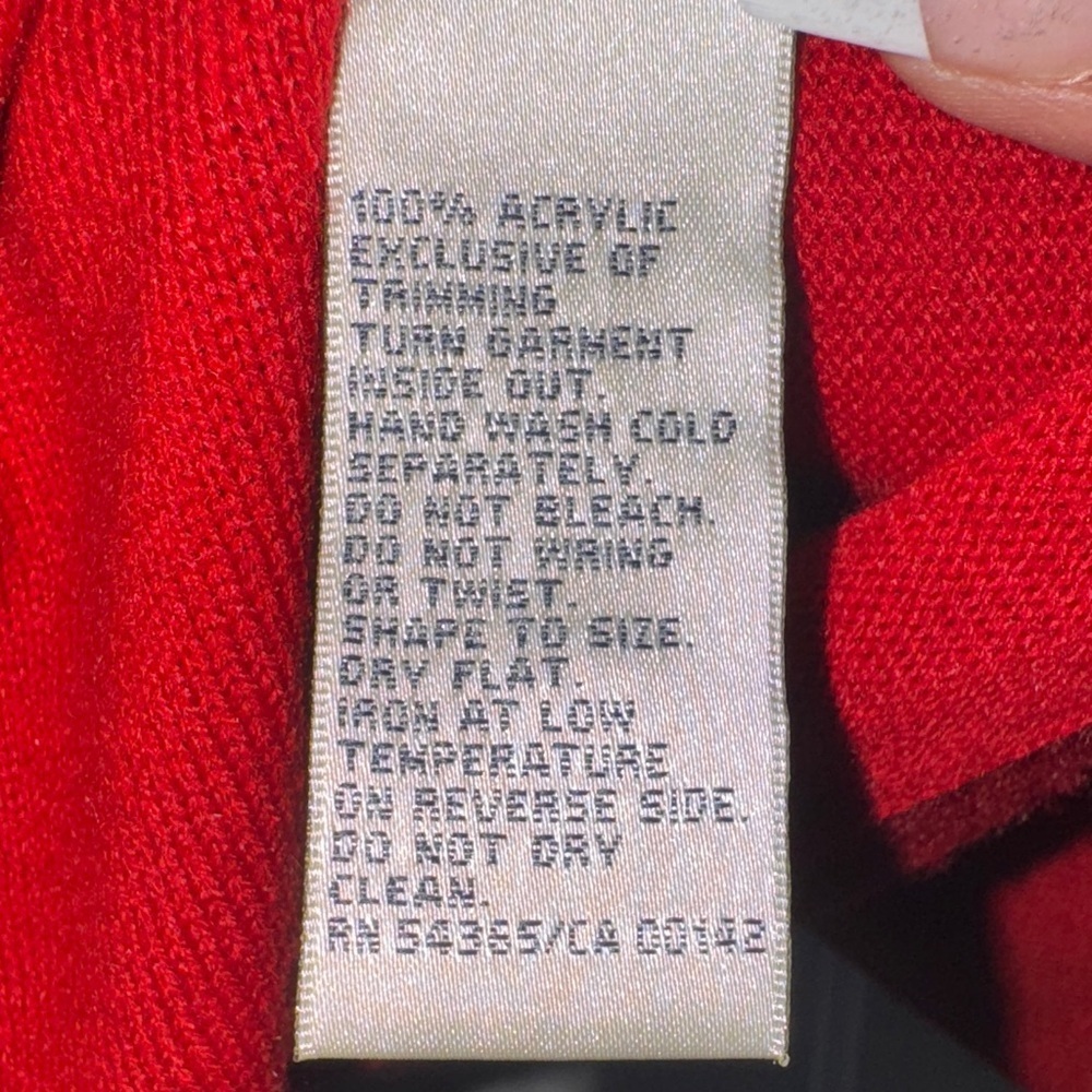 Allison Daley Red V-Neck Sweater with Tie Detail size M - Picture 8 of 8